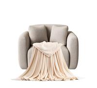 STGAO Couverture Jetée de Canapé 100 x 180 cm Anti-Boulochage Plaid Canapé Grande Douce et Moelleuse pour Printemps, Été, Automne et Hiver, Beige