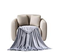 STGAO Couverture Jetée de Canapé 100 x 200 cm Doux en Peluche Couverture Coton Chaud, Léger pour Printemps, Été, Automne et Hiver, Gris Clair