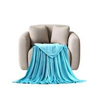 STGAO Couverture Jetée de Canapé 60 x 120 cm Douce et Respirante Couverture Coton Chaud, Léger pour Printemps, Été, Automne et Hiver, Bleu Ciel