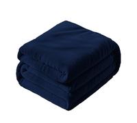 STGAO Couverture Polaire 90 x 190 cm Haute Qualité Peluche Chaud Jete de Lit Personnalisation du Support pour Chambre Sofa Lit Fauteuil, Bleu Foncé