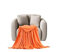 STGAO Couvre-Lit 150 x 180 cm Anti-Boulochage Couverture Douce et Chaude d'hiver Chaud, Léger pour Chambre Sofa Lit Fauteuil, Orange