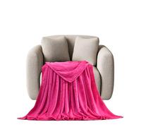 STGAO Couvre-Lit 150 x 220 cm Anti-Boulochage Jete de Lit Légère et Confortableen pour Chambre Sofa Lit Fauteuil, Rose Rouge