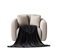 STGAO Plaid Canapé 120 x 180 cm Doux en Peluche Couvre Lit Chaud, Léger pour Chambre Sofa Lit Fauteuil, Noir