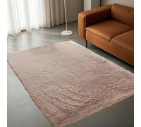 STGAO Salon Shaggy Descente de Lit 120 x 130 cm Tailles Différentes Tapis Décoratif Facile à Maintenir pour Salon, Chambre à Coucher, Canapé, Chambre d'enfant, Beige