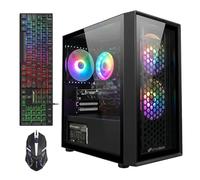 STGAubron PC de bureau, Core I5, RX 560 4G, 16 Go de RAM, 512 Go SSD | Tour d'ordinateur de jeu pour streaming, montage vidéo, maison, école, I5 jusqu'à 3,6 GHz, ventilateur ARGB, WiFi 6, BT 5.0