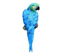 Stgbcst Décoration murale perroquet en résine réaliste pour mur, jardin et salon, 10 x 8 x 31 cm, idée de décoration tropicale pour les amateurs de perroquets (bleu)