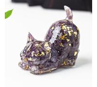 Stgbcst Figurine Exclusive en Cristal Sculptée à la Main - 4,5x4,2x3cm, Décoration en Pierre Précieuse en Forme de Chat pour la Maison, Pièce de Collection en Tant que Statue Élégante en Cristal de