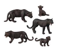 Stgbcst Figurine panthère noire - Petite panthère rugissante réaliste, en PVC, 14,5 x 10,5 x 8,5 cm, décoration panthère, figurines d'animaux détaillées (paquet mixte)