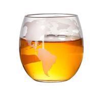 Stgbcst Weltkarten Lot de carafe à vin en verre avec 2 verres - Élégant coffret cadeau pour whisky et vin, accessoire décoratif pour bar et maison (22,8 x 22 x 2 cm) (style 1)