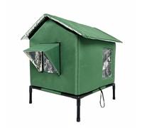 Stgfyxgs Abris pour Chat d'Extérieur Élevé Abri Chat Maison Chat Refuge Chat avec Bords Réfléchissants Autour des Ouvertures et Visibilité Nocturne et, Vert Armée, M