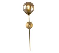 Stgfyxgs Applique Murale Sphère en Verre Noire Mat Support Fer Lampe Salle de Bain Installation Simplifiée Fonction Économie D'Énergie Adaptée Pou, Ambre