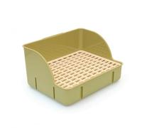 Stgfyxgs Bac à Litière pour Lièvre Bac Litière Cage Plateau à Grille Rétention des Déchets Murs Courbés Plastique PP Installation sur Fils Adapté aux Cages, 绿色, 小
