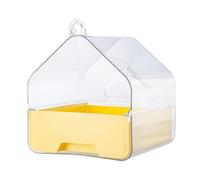 Stgfyxgs Bac de Bain en Cage pour Oiseaux de Compagnie, Bac à Eau pour Perroquet, Baignoire Facile à Installer, Maison de Bain pour Perruches Calopsittes et PE, Jaune