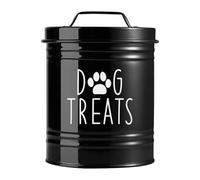 Stgfyxgs Boîte à Nourriture pour Chien, Boîte à Friandises, Hermétique, Boîte à Nourriture Fonctionnelle, Boîte à Biscuits en Métal pour Chien pour Le Bureau, Noir