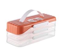 Stgfyxgs Boîte à Raviolis Boîte à Aliments Conserve Bac de Rangement Multi-Couches Couvercle avec Verrou Antiadhésif Poignée Ergonomique Adaptée pour Rangement, 3 Couches