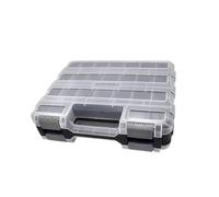 Stgfyxgs Boîte de Rangement pour Petites Pièces, Boîte de Pêche à La Mouche avec Couvercle Transparent, Boîte à Outils pour Noix, Bijoux, Accessoires de Pêche, Gris