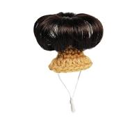 Stgfyxgs Chapeau pour Hamster avec de Jolies Tresses Synthétiques, Accessoire Photo Miniature pour Dragons Barbus, Petits Animaux et Oiseaux - Cadeau, Brun