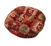 Stgfyxgs Coussin de Chaise Bohème pour Chaises de Cuisine, Café, Salon, Cheminée, Coussin de Sol pour S'asseoir, Coussins de Chaise Bohème, Multi-usages, Rouge 55x55x8cm