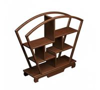 Stgfyxgs Étagère de Présentation en Bois Naturel Style Oriental Organiseur à Étages pour Figurines Plantes Théière Stable et, Grand, Bonheur Et Longévité Grand 【Bois Massif + sans Installation】