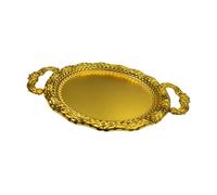 Stgfyxgs Fruit Plate Plateau de Fruits Plateau à Dessert Plateau de Présentation Plateau de Stockage En Fer Élégant avec Poignées Pratique Organisation Polyval, 32 Cmx24 Cm
