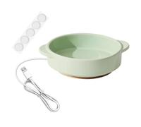Stgfyxgs Gamelle Chauffante pour Animaux de Compagnie à Température Constante, Ronde et Portable, Idéale pour Les Conditions Climatiques Extérieures Froides, Vert, Hauteur : 4.5 cm