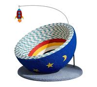 Stgfyxgs Griffoir pour Chat Corbeille à Griffer Tapis de Sol Lit Confortable Conception Spacieuse en Velours Adapté à La Protection des Meubles et Au Jeu, Base Gris Clair