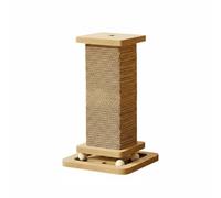 Stgfyxgs Griffoir pour Chat Poteau d'Intérieur Grattoir Colonne en Carton Ondulé Support Rigide Base Antidérapante Adapté aux Chats Actifs au Foyer, Poteau À Griffer Carré en Bois Naturel 21 21 33