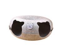 Stgfyxgs Grotte pour Chats Tunnel Nid Feutre Donut Lit Forme Interactif Anti-déformation Anti Griffe pour Animaux Compagnons Convient à Détente Espace Privé in