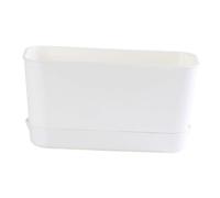 Stgfyxgs Jardinière Rectangulaire avec Soucoupe Attachée pour Fenêtre, Pot de Fleurs et Légumes, Conteneur de Culture pour Porche, Blanc, S