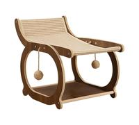 Stgfyxgs Jouet Interactif avec Balle, Chaise Longue pour Chat, Lit surélevé, Griffoir en Bois, Brun