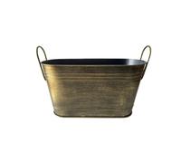 Stgfyxgs Panier à Bois Cheminée en Métal Robuste Forme Ovale Latérales pour Le Stockage s Bûches Organisation du Salon Aménagement la Cheminée, Bronze