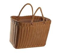 Stgfyxgs Panier Tressé Panier de Courses Panier à Légumes Panier de avec Poignée Pratique En Imitation Rotin Adapté pour Balades Courses Usage Dome, 38cmx19cmx25cm