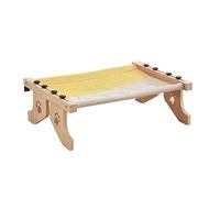 Stgfyxgs Perchoir pour Chat Hamac Fenêtre Chat Lit Monté Bois Toile Structure Solide Lavable Économique Espace Montage Simple Adapté à La Maison Fenêtre Balcon, Gris Jaune