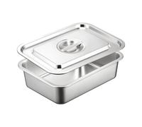 Stgfyxgs Plat En Acier Inoxydable Rectangulaire Poignée Intégrée Récipient Gastronorme Cvercle Restaurateurs, Traiteurs, 40x30x10cm