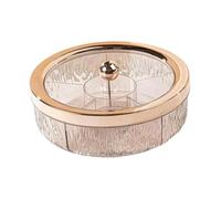Stgfyxgs Plateau Divisé Plateau de Service à à 6 Compartiments Plateau Tournant avec Couvercles Conception Transparent Pp Adapté pour Table Basse Salo, Boule Dorée Rose