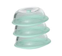 Stgfyxgs Présentoir à Gâteaux avec Couvercle Plateau à Dessert Rond Plateau pour Cupcake Biscuit Support à Trois Niveaux PET Stable et Léger Adapté à La Table, Vert