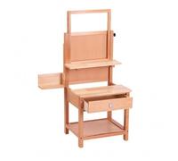 Stgfyxgs Siège d'Artiste Réglable Chevalet Tabouret Support de Peinture avec Tiroir et Plateau Latéral en Bois de Hêtre Cadre, Moderne Réglable En Hauteur Avec Tiroir Bois Massif Bois De Hêtre
