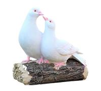 Stgfyxgs Statue de Deux Pigeons Blancs Debout sur Une Souche D'arbre, pour L'extérieur D'un Café