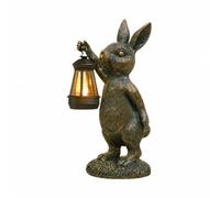 Stgfyxgs Statue Lapin Solaire Autoportant Ornement Extérieur en Forme Lapin Texturé Décoratif pr Terrasse, Style B
