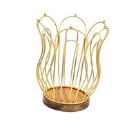 Stgfyxgs Support à Dosettes de Café Organisateur Panier Métal Capsules Espresso Accessoire Café Modern Bois Panier Élégant Bar Café Adapté Domicile Buffet Salo, L'or rehausse