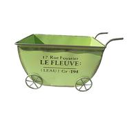 Stgfyxgs Support pour Plantes à Chariot à Fleurs, Brouette en Métal Moderne, Petits Bacs à Fleurs, Pot, Jardinière à Chariot en Métal pour Exposition sur Le, Vert