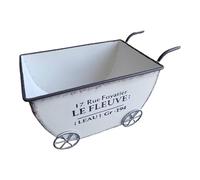 Stgfyxgs Support pour Plantes à Chariot à Fleurs, Brouette en Métal Moderne, Petits Bacs à Fleurs, Pot, Jardinière à Chariot en Métal pour Exposition sur Le, Blanc