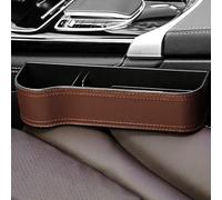 STGLLGTS BoîTe de Rangement SièGe de Voiture AdaptéE pour Fiat Panda II MK3/Mk4 (Type 169 319) 2011-2020, BoîTe Rangement en Cuir avec Compartiment Rangement,Brown-Driver's Seat