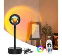 STHomedeco lampe coucher de soleil - Sunset Lamp Lampe Coucher de Soleil Veilleuse Led Chambre Neon Projecteur Lumiere Led Gaming Lampe de Chevet/Bureau Rgb Ambiance Decoration (RGB)