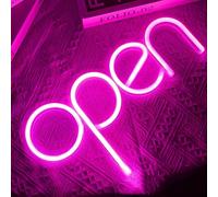 STHomedeco OPEN Neon Sign - Enseigne Panneau Lumineux Ouvert & Horaires D'ouverture Du Bricolage Stickers (Rose)