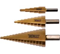 STHOR HSS Jeu de forets étagés 3 pcs. 4-32mm revêtus de titane 22616