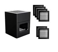 STHOYN Home Cendrier Anti Odeur Intelligent Intérieur Purificateur d'air Cendrier Original Filtre Électrique Odeur De Fumée Cendrier sans Fumée Intérieur(Black+Filter*4 (Send Filter*2))
