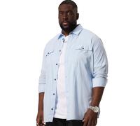 STHUGE Chemise en Jean, Manches Longues et col Kent. Coupe Modern Fit avec détails Destroy. Jusqu'au 8 XL. Bleu Jean 3XL 822069902-3XL