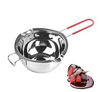 Stibtmr 400ml Creuset pour Bain Marie Bol De Fusion Bain Marie Fondoir À Chocolat en Acier Inoxydable Pot De Fusion pour La Cire Chaudière Chauffe Beurre
