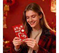 Stibtmr Enveloppe Rouge Chinoise 2026-6 Pièces Enveloppes Nouvel An Chinois | Pochettes Rouges Chinoises Année Du Cheval | Pour Famille Amis Proches Grands Parents Parents